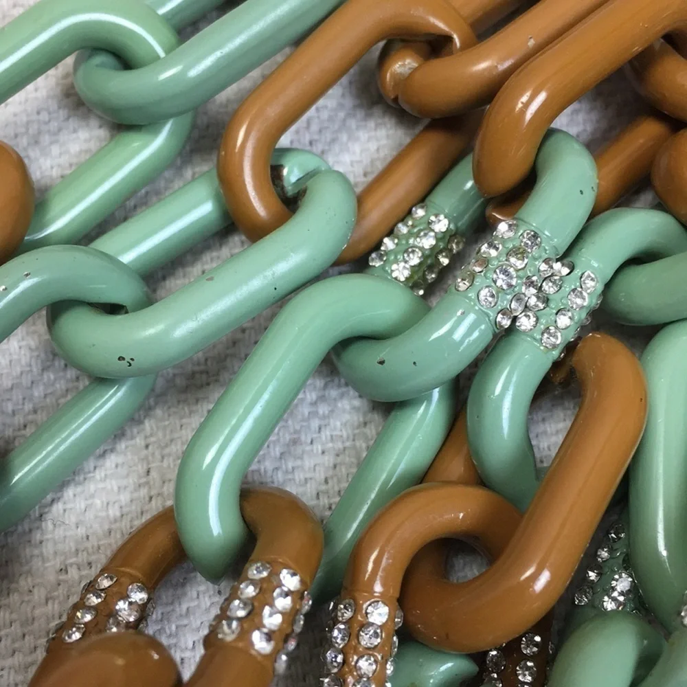 J Crew Chunky Chain necklace w rhinestones